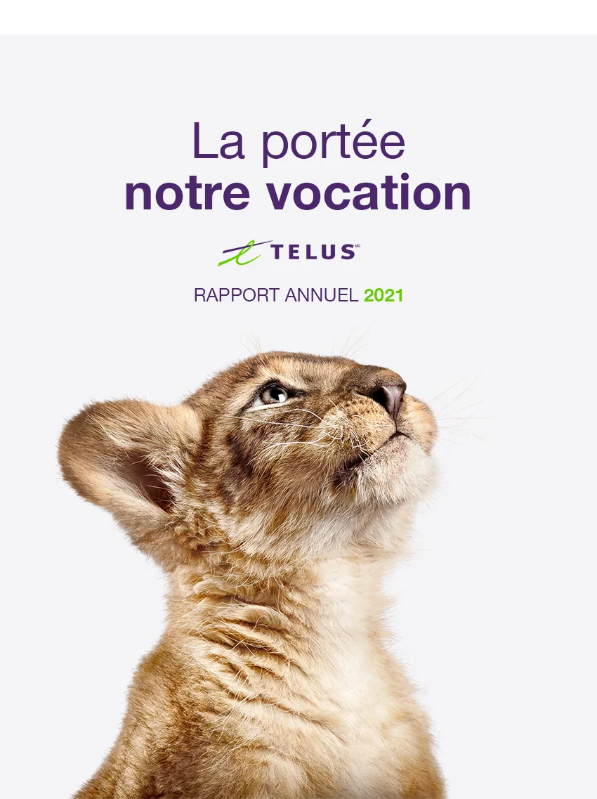 Page couverture du rapport annuel 2021 de TELUS