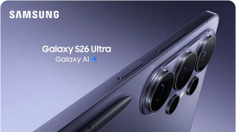 Top back view of Samsung Galaxy S26 Ultra.