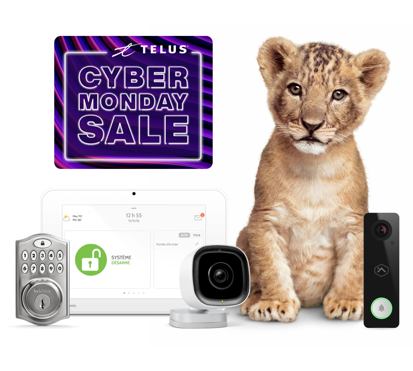 A TELUS SmartHome Security bundle with a bonus Doorbell Camera for $0. 