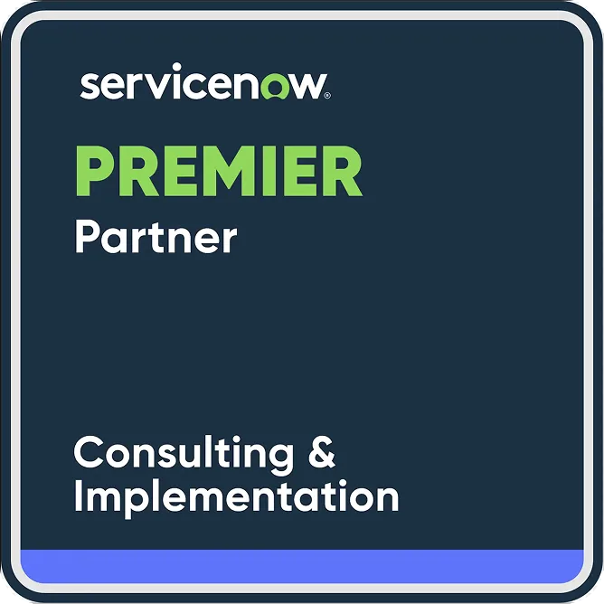 ServiceNow Premier Partner - Consulting & Implementation badge