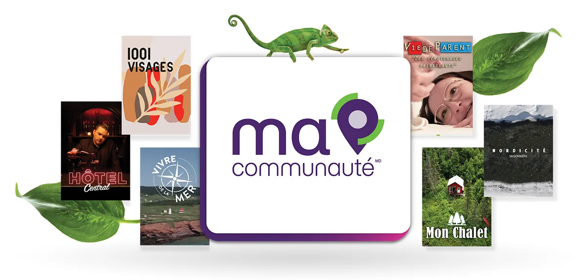 Collage of original, locally produced shows featured on maCommunauté