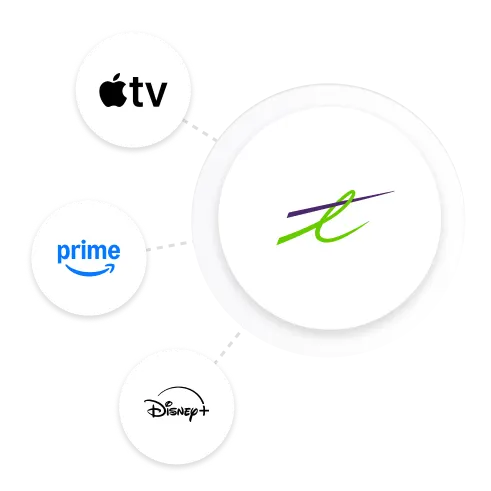 Top streaming channels on TELUS: Apple TV, Prime and Disney+.