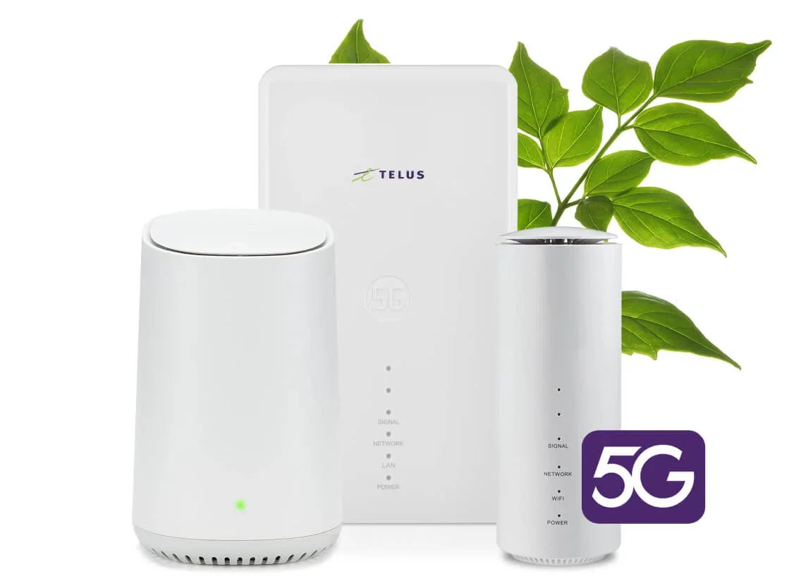 An image showing TELUS 5G Internet devices.