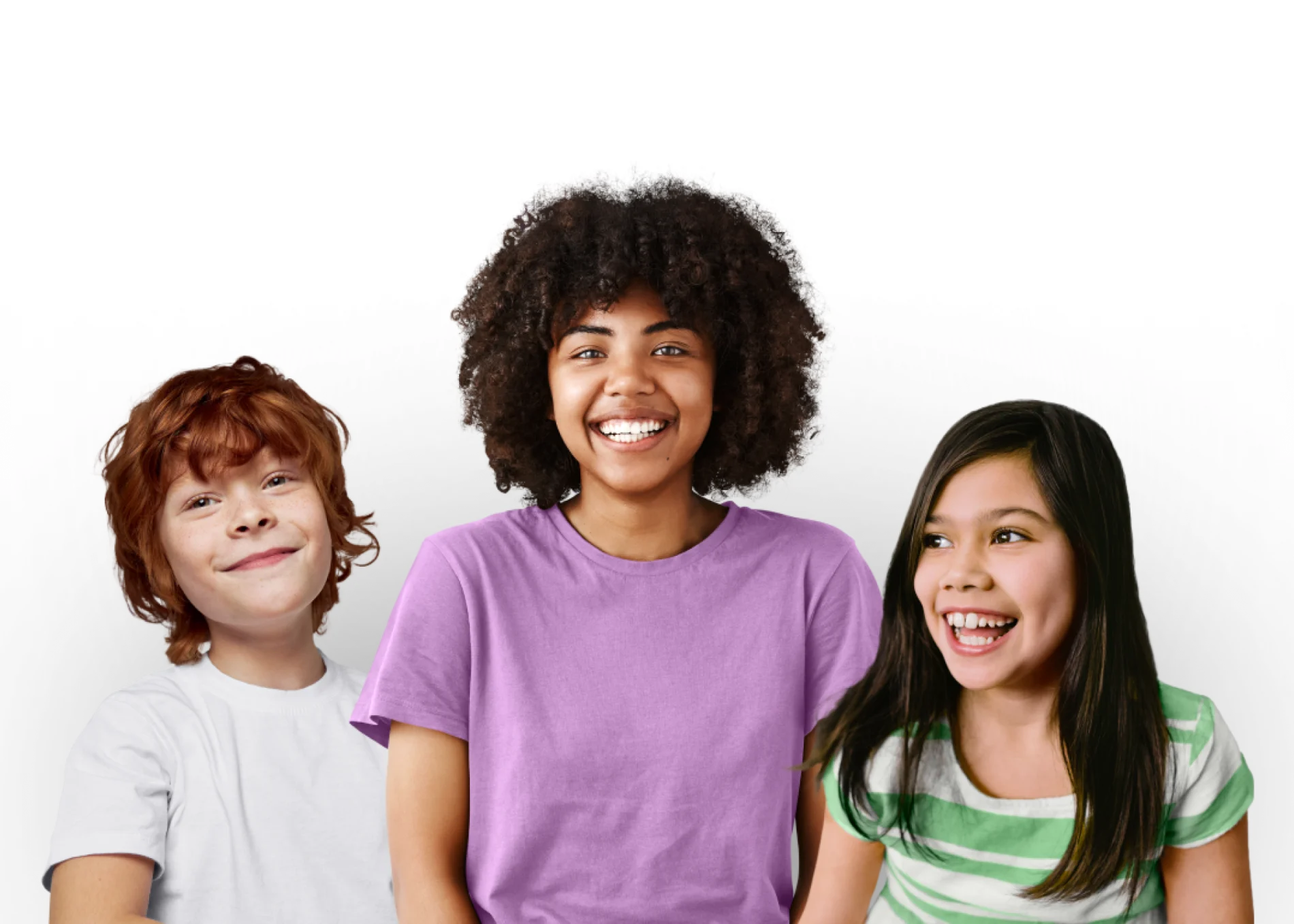 Three children smiling 