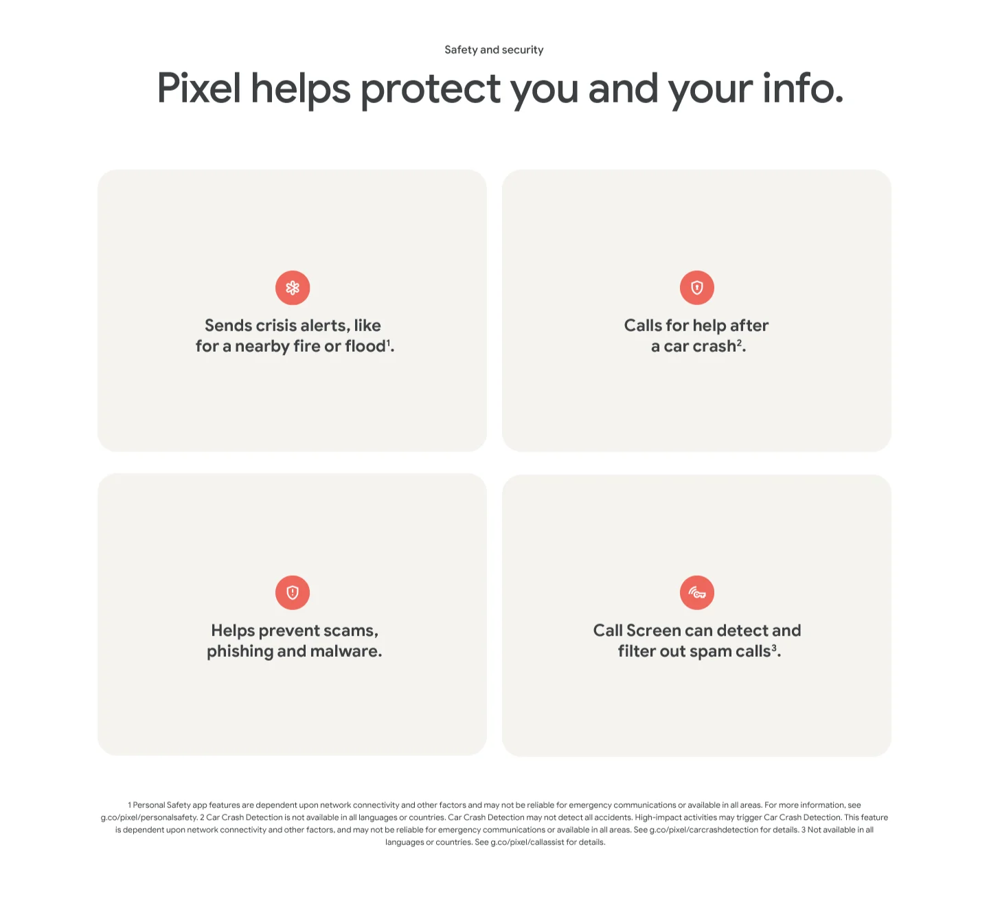 An image that lists the security features that the Google Pixel 9 can keep your personal information safe.
