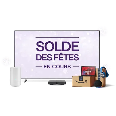 Un modem TELUS à côté d'un écran de télévision. Un colibri plane au-dessus du modem.