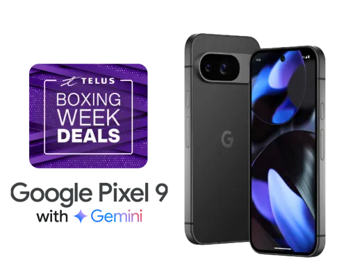 A logo that reads "Boxing Week Deals" floats above the front and back view of the Google Pixel 9.