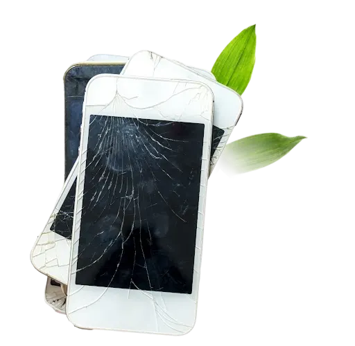 A pair of broken headphones