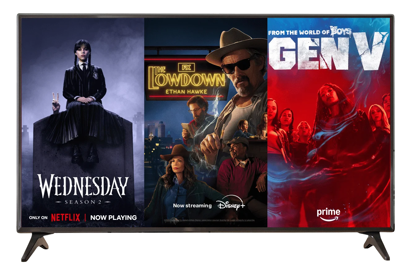 Poster: Wednesday Season 2 on Netflix Poster: The Lowdown on Disney+ Poster: Gen V Season 2