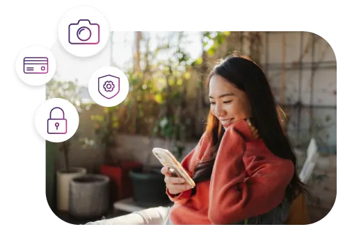 A woman viewing her smartphone.