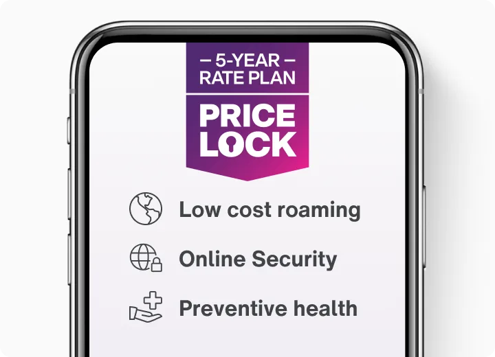 A hand holding a phone displaying “100 GB for $60/mo”.