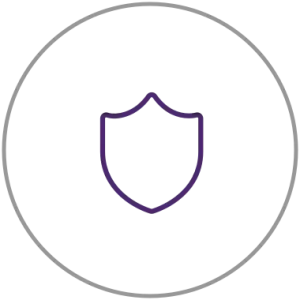 An image showing an icon of a shield in a circle.