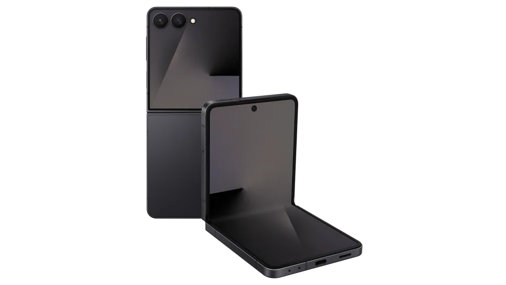 Front and back views of the Galaxy Z Flip7