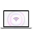 A laptop with a speed logo on its screen