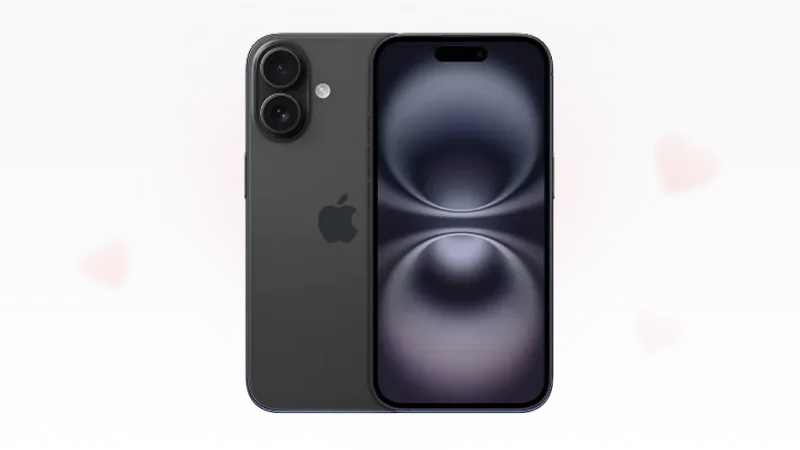 The front and back view of iPhone 16.