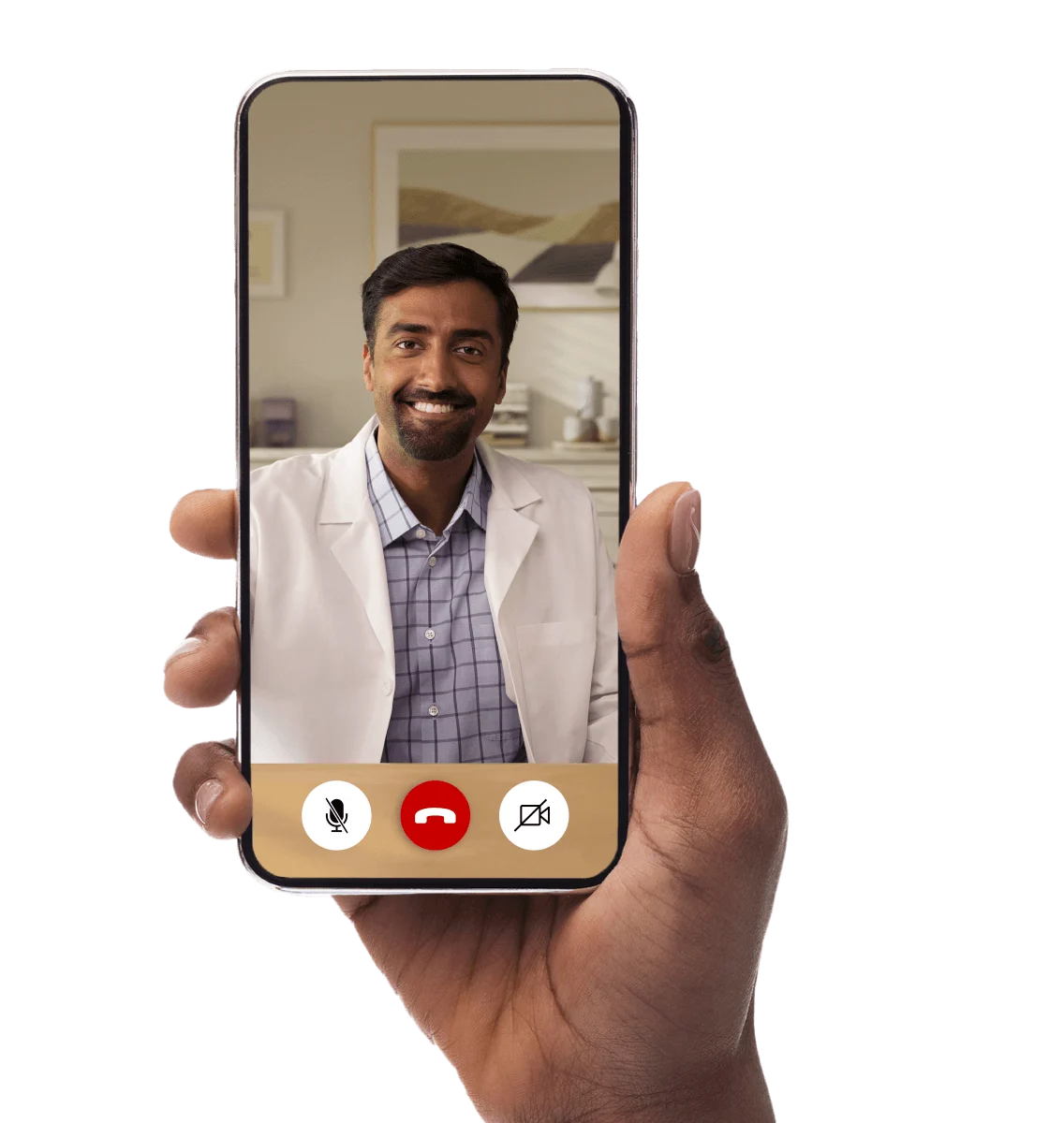 Video chat screen, with doctor
