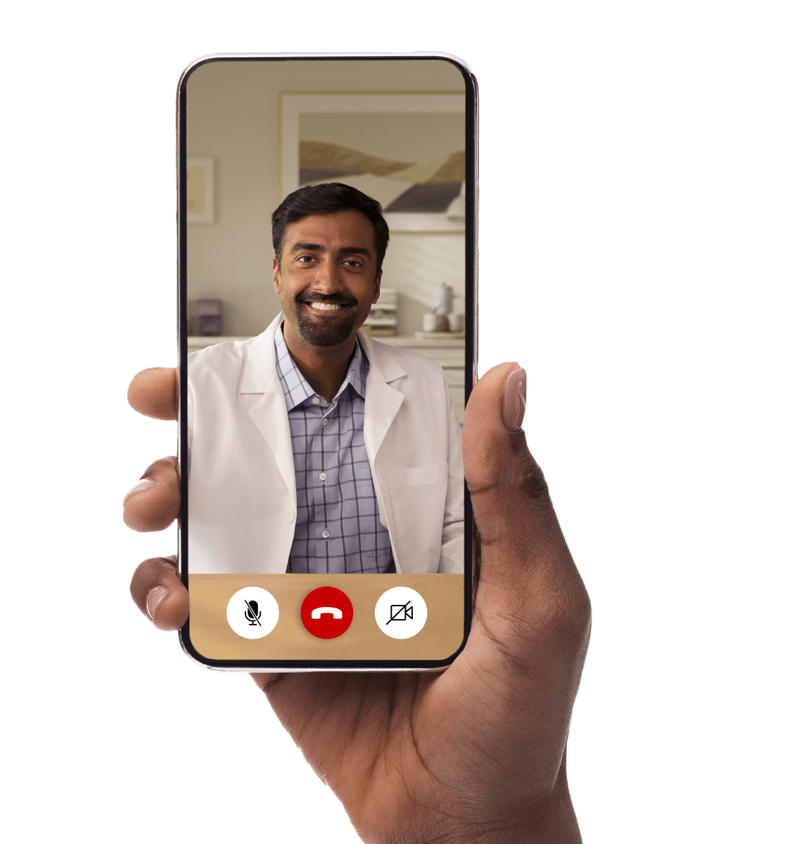 Video chat screen, with doctor