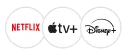 An image showing a Netflix, Crave and Xbox Game Pass logos.