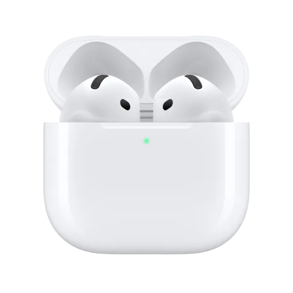 A pair of AirPods Pro (2nd generation) inside a wireless charging case.