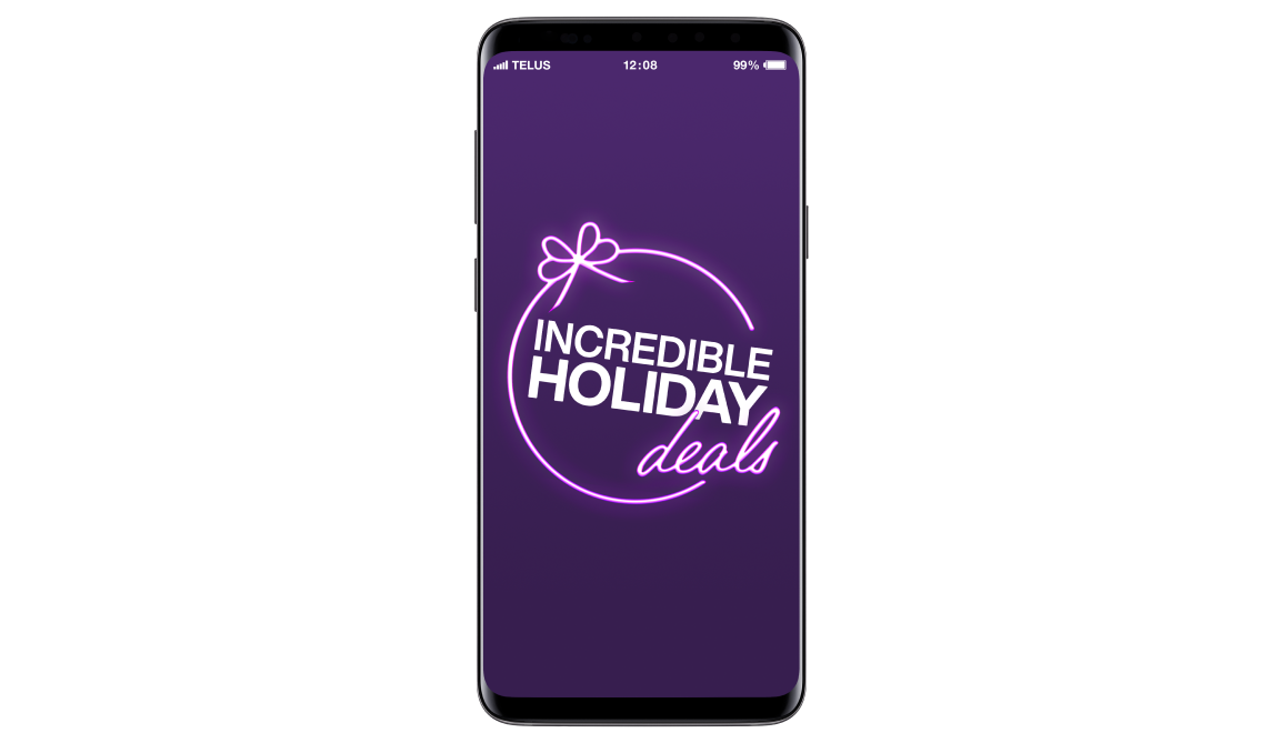 Holiday Deals callout displayed on a smartphone screen