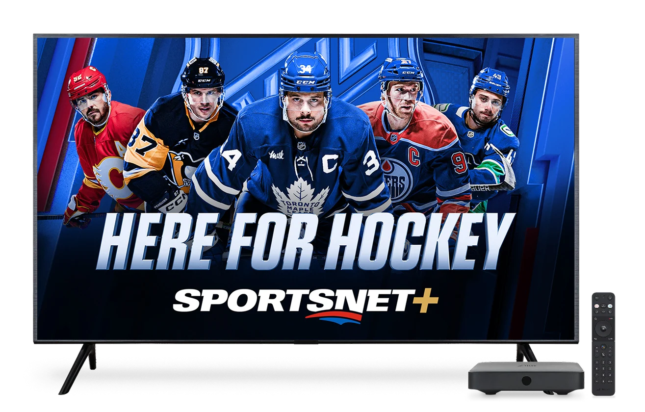 A poster for Here for Hockey on Sportsnet.