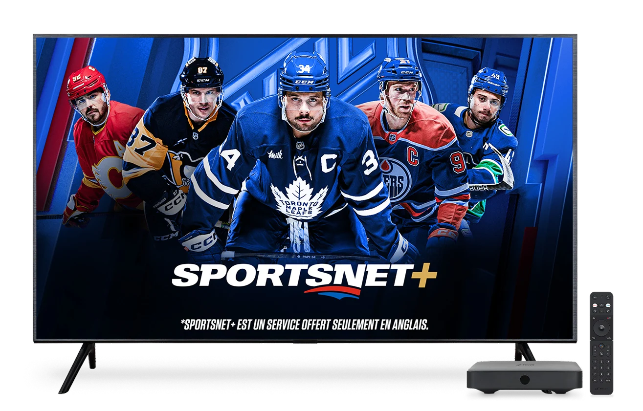 Une affiche pour l'émission « Here for Hockey » sur Sportsnet.