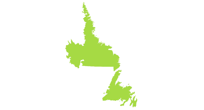 A simplified map of Newfoundland and Labrador is shown.
