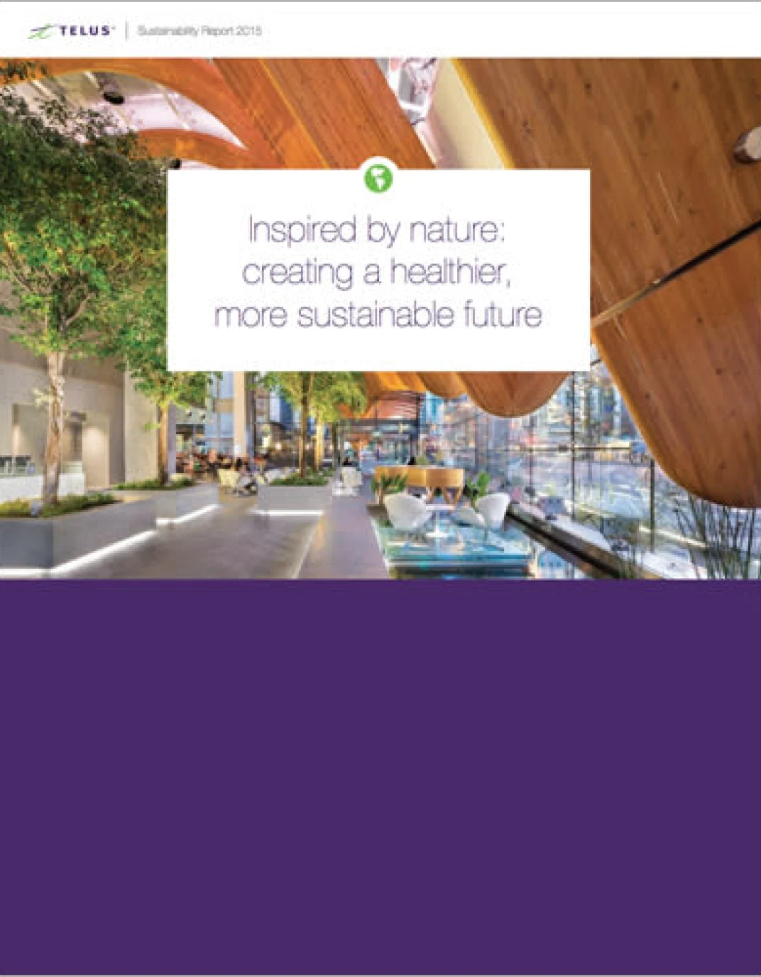 The cover of the 2015 TELUS Sustainability Report