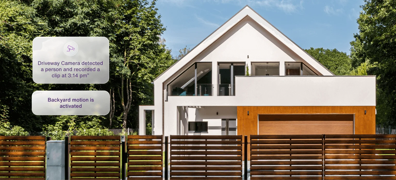 External view of a house from beyond the gate