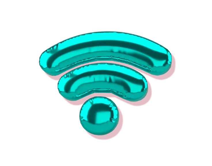A balloon in the shape of a Wi-Fi icon.