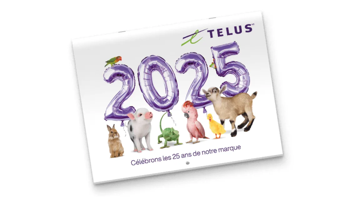 La couverture du calendrier 2025 de TELUS