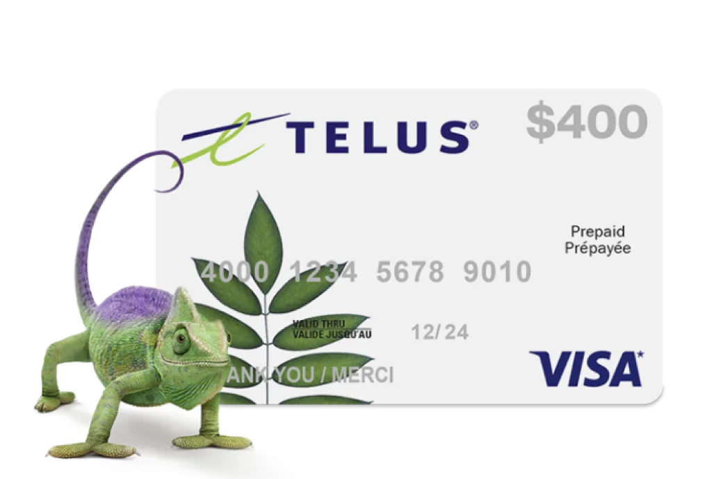 A TELUS $400 Prepaid Visa card