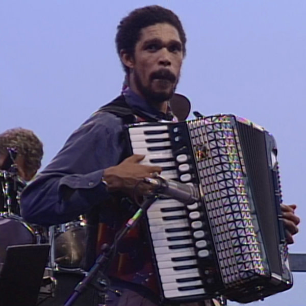Tony Cedras during the performance of "Born at the Right Time."