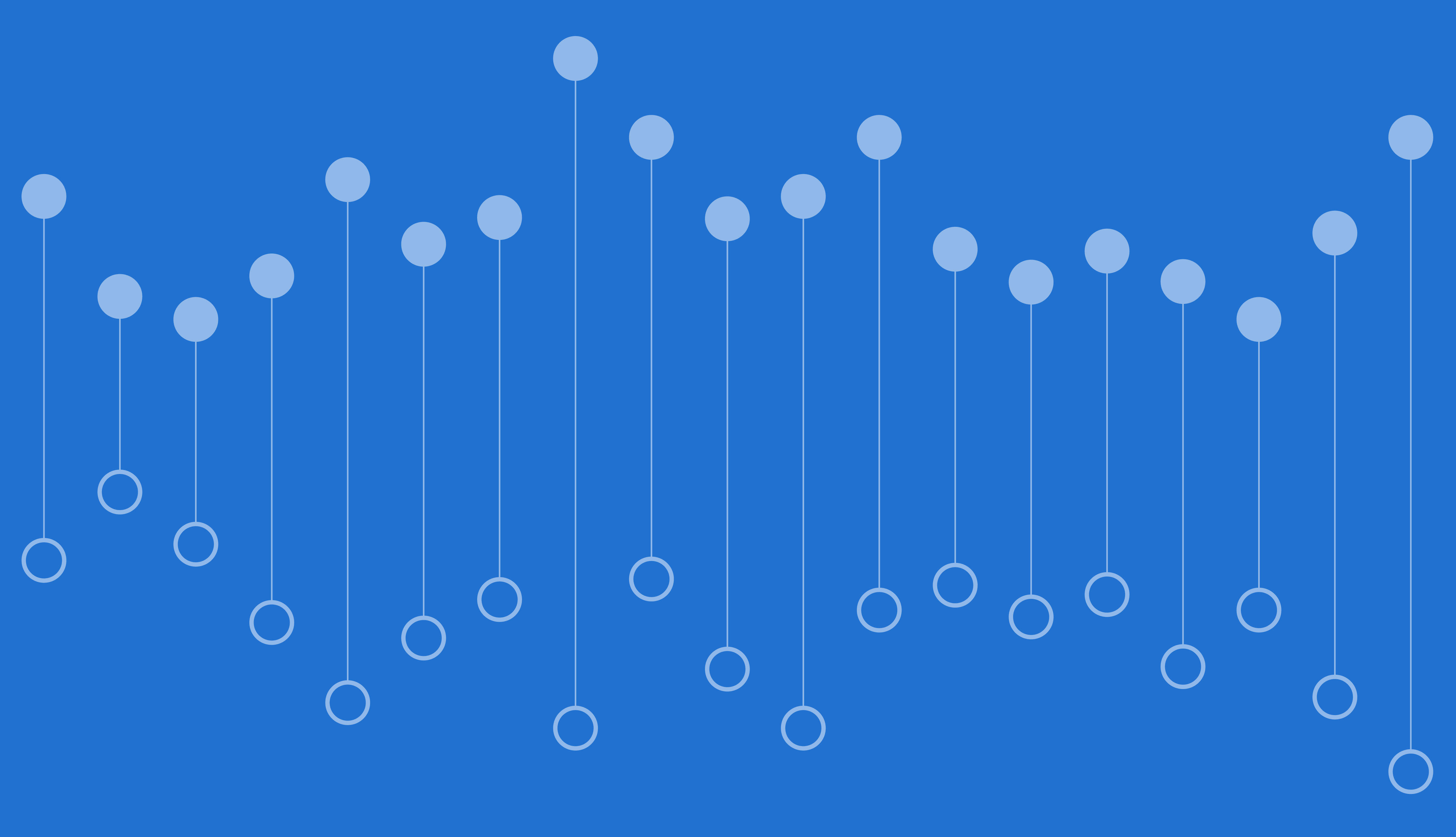 Abstract chart with vertical line segments against a blue background