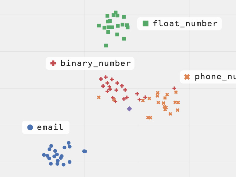 Data visualization: float number, binary number phone number and email