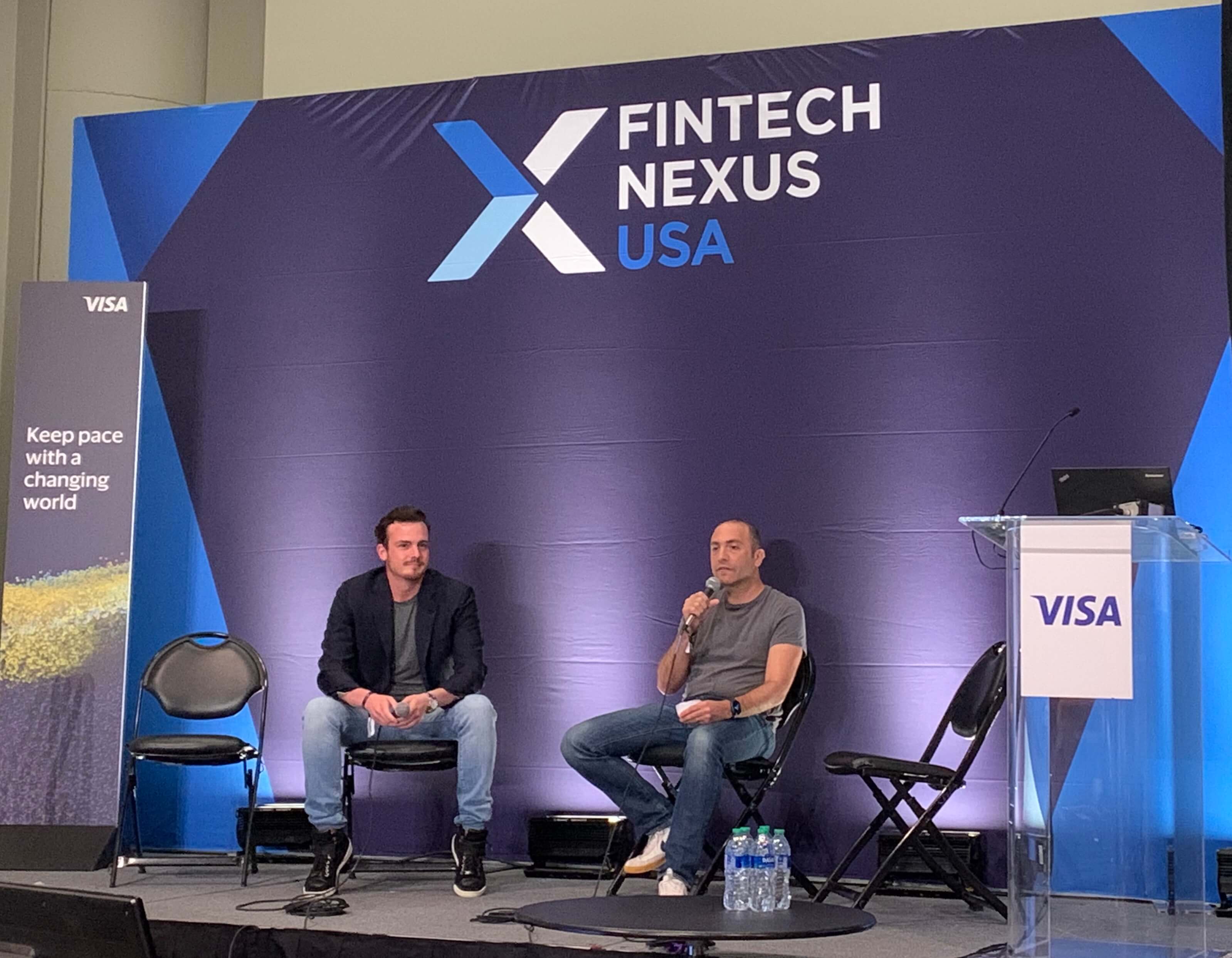 Real-Time Payments and Cryptocurrency session at 2022 Fintech Nexus. At left, Chris Smalley, Managing Director of Digital Banking, Customers Bank and Daniel Webber, co-founder and CEO, FXC Intelligence