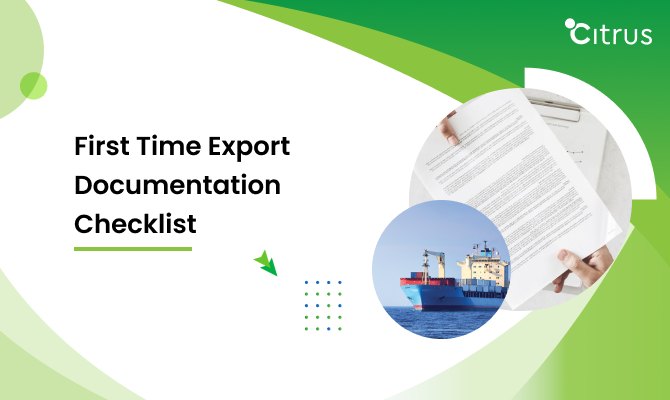 first time export documentation checklist, First time export documents