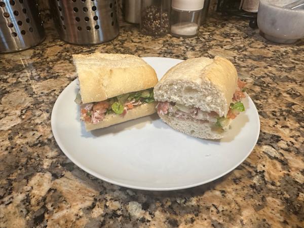 A chopped Italian hoagie.