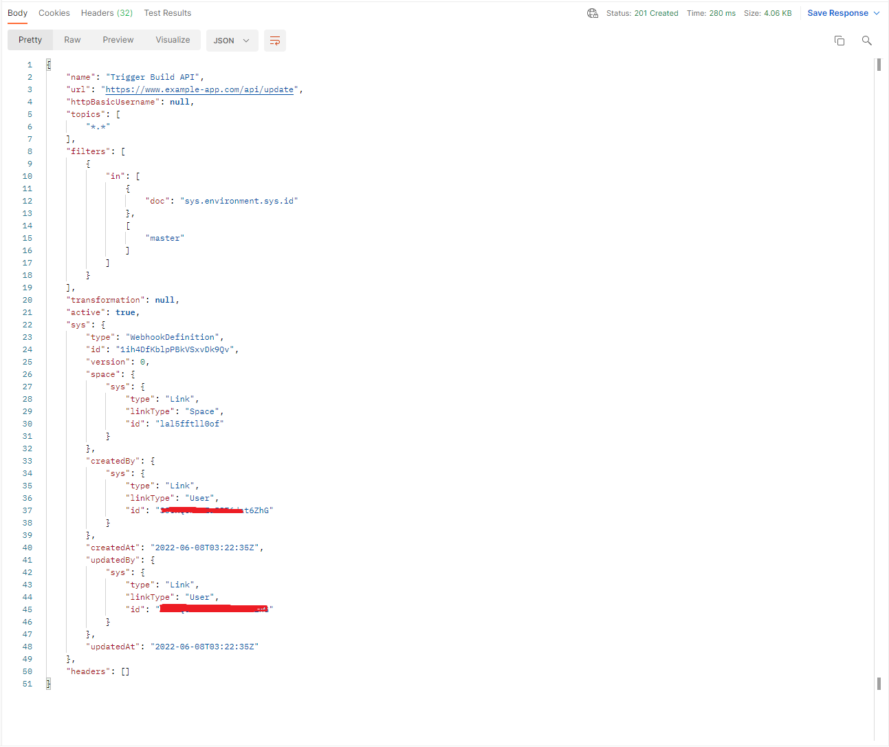 Creating a webhook