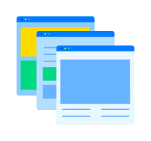 graphic icon of multiple websites