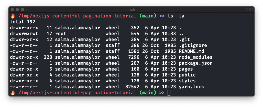 ls la output