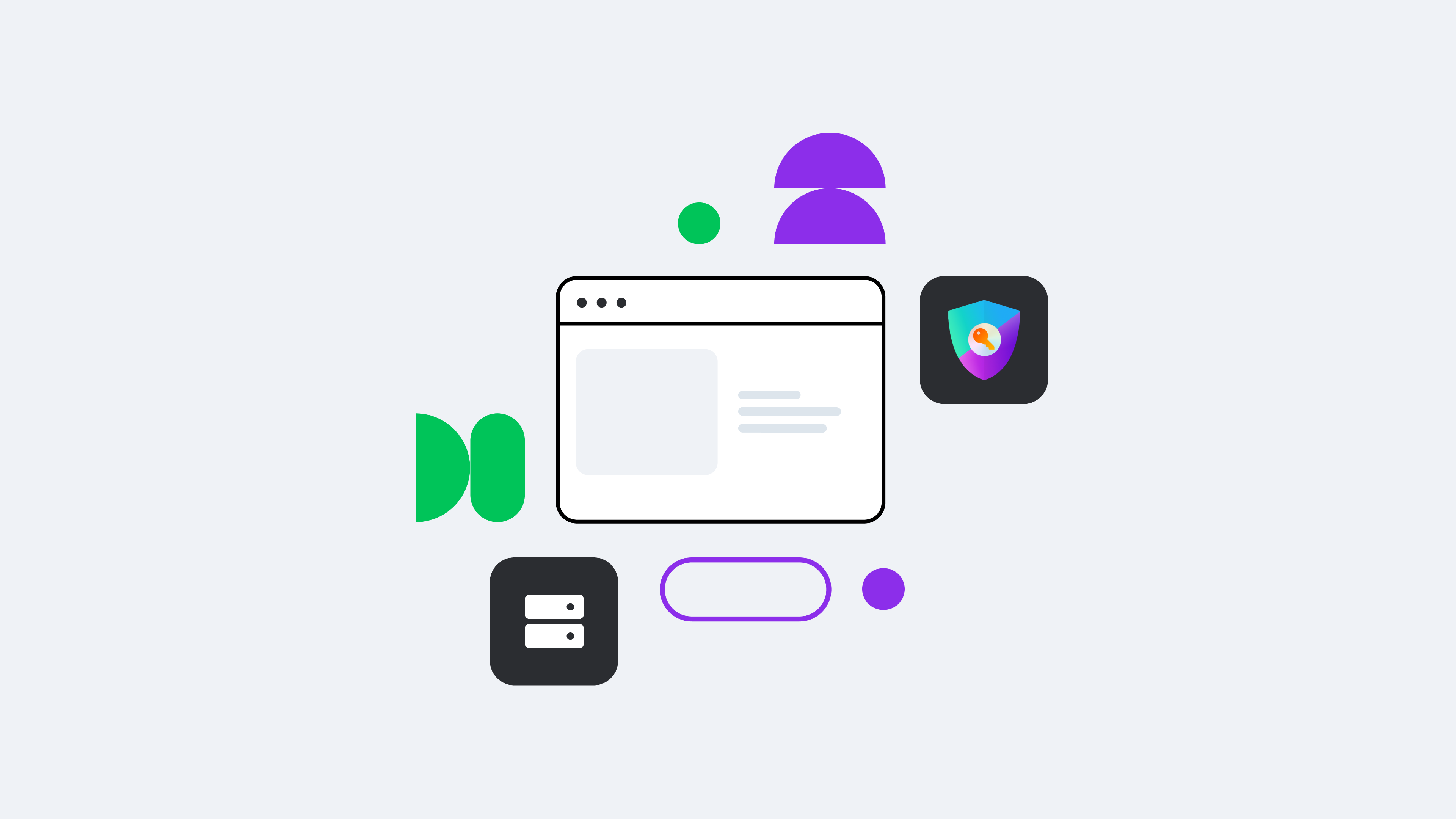 Icons representing Next.js authentication with Auth.js