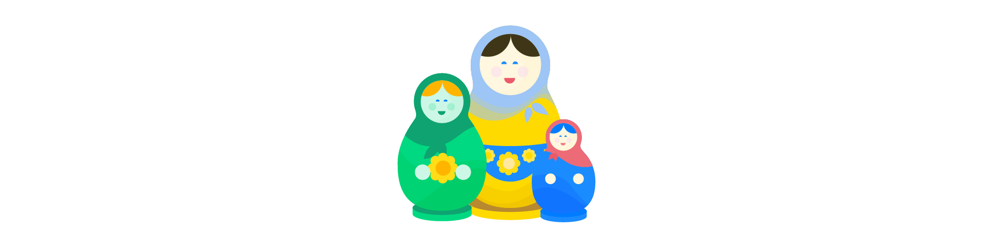 Colorful Russian dolls