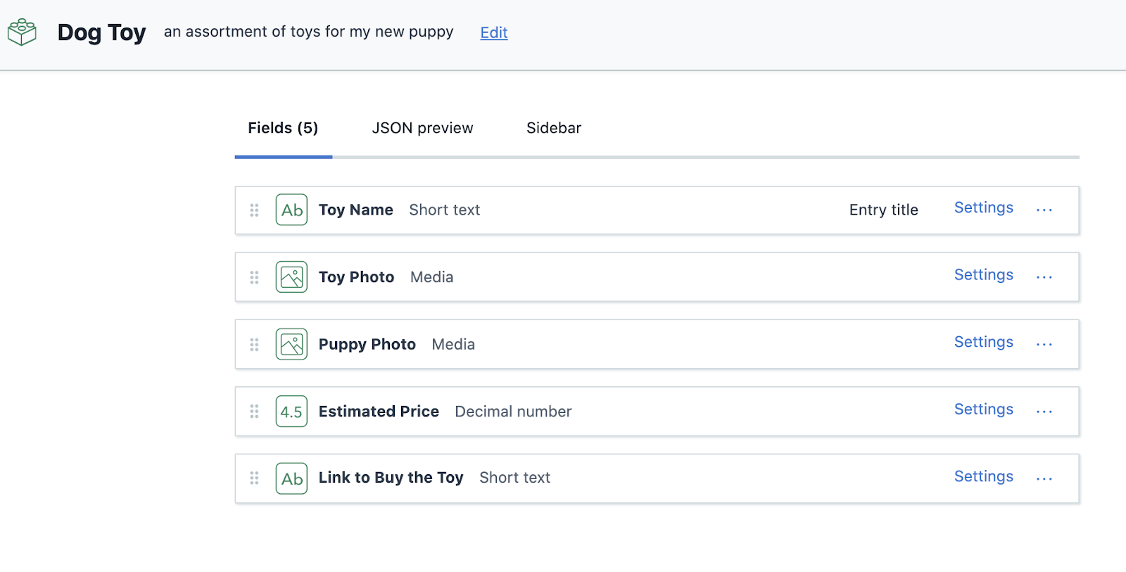 Creating field in Contentful content model