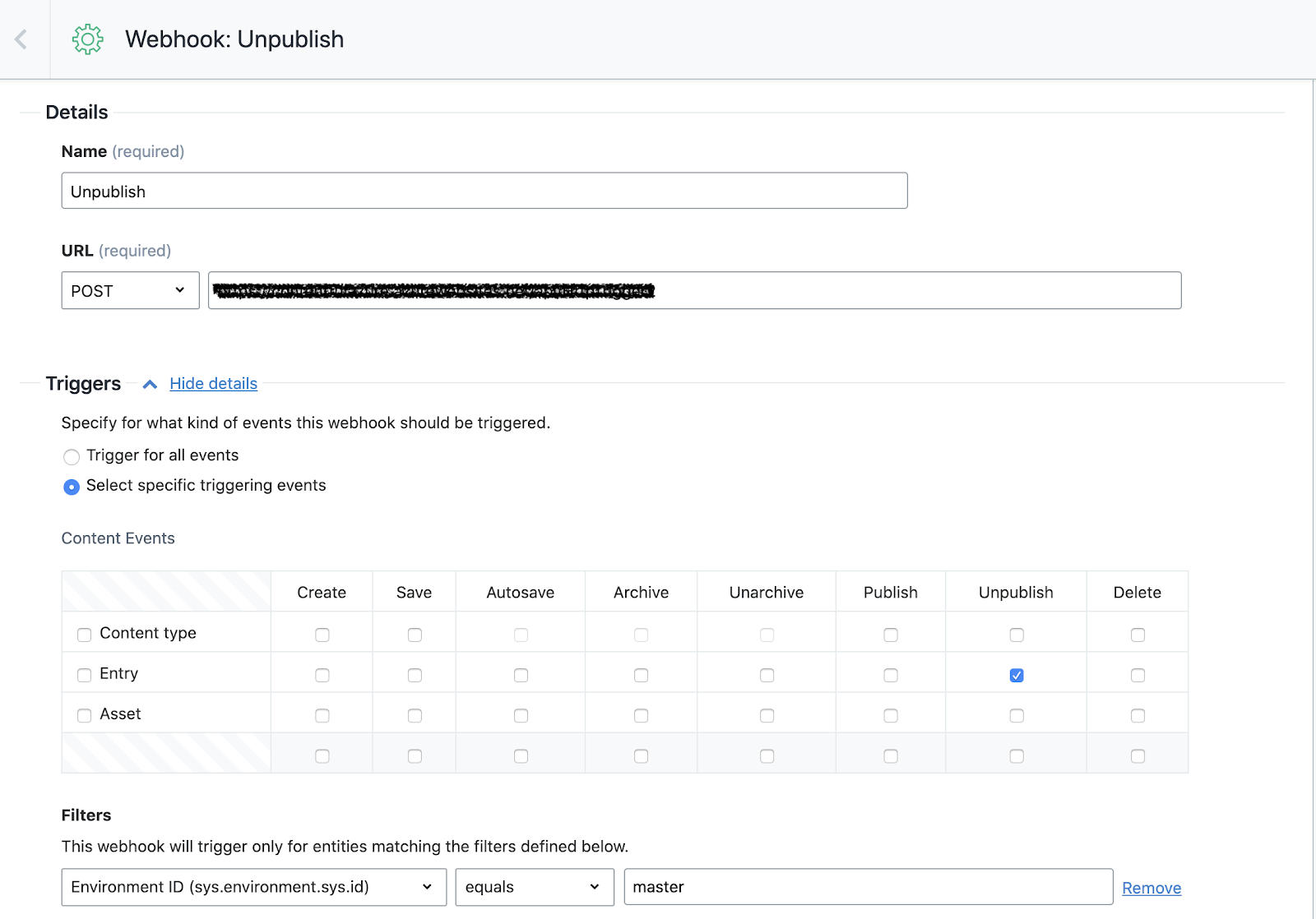 Screenshot of Contentful chatbot creation process