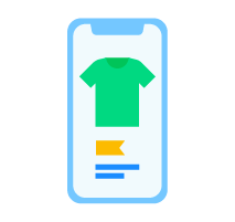 Graphic of shopping on a smartphone for a t-shirt
