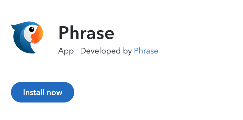 Screenshot of the Phrase app logo and name as seen in the Contentful app marketplace