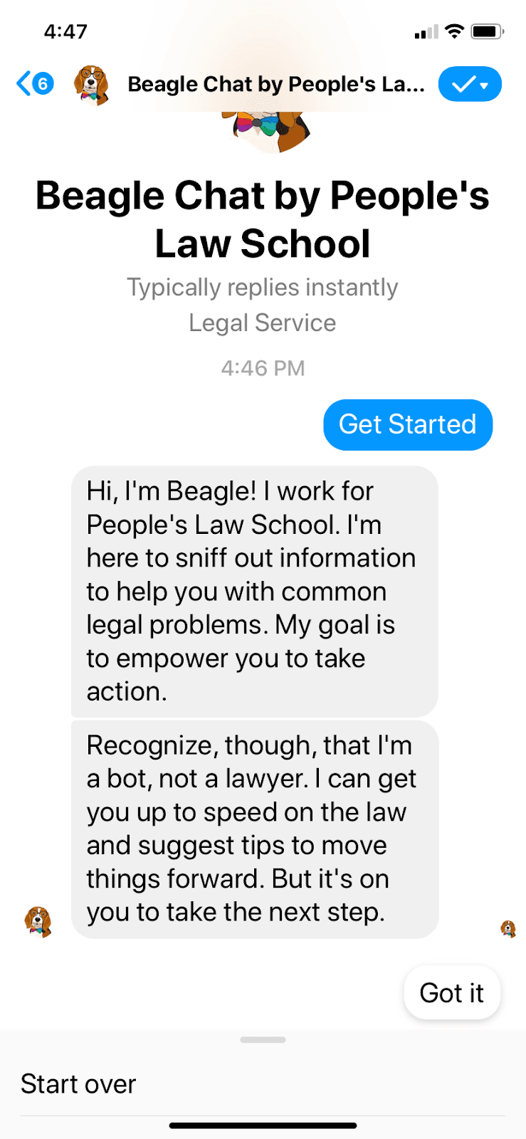 beagle chatbot messenger screenshot