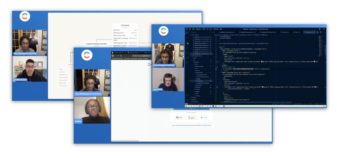 Screenshots of Contentful live coding sessions