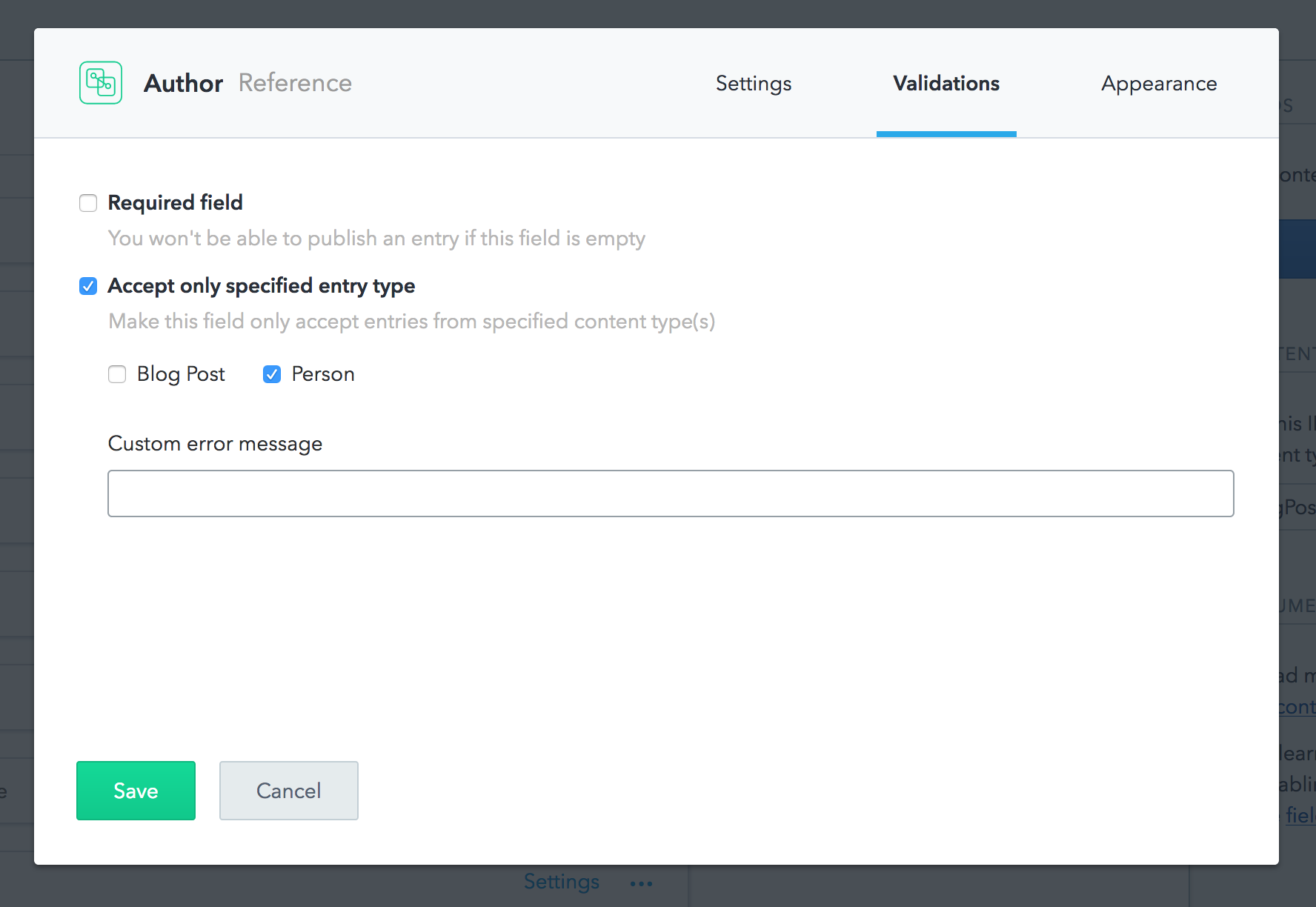 Reference field validations